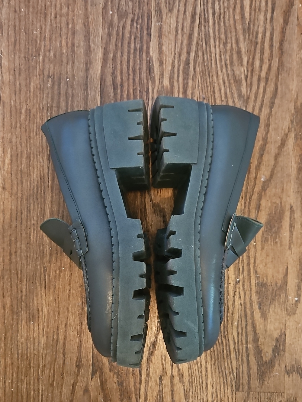 Free People Lyra Lug Sole Loafer Green EU 38.5 - Picture 9 of 12